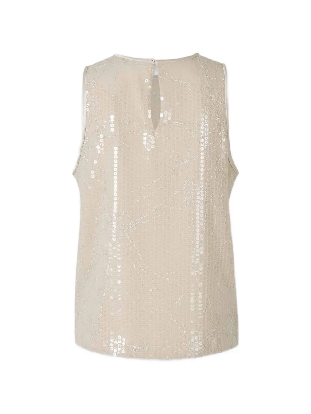  Peserico Sequin-embellished Sleeveless Top - Neutrals 