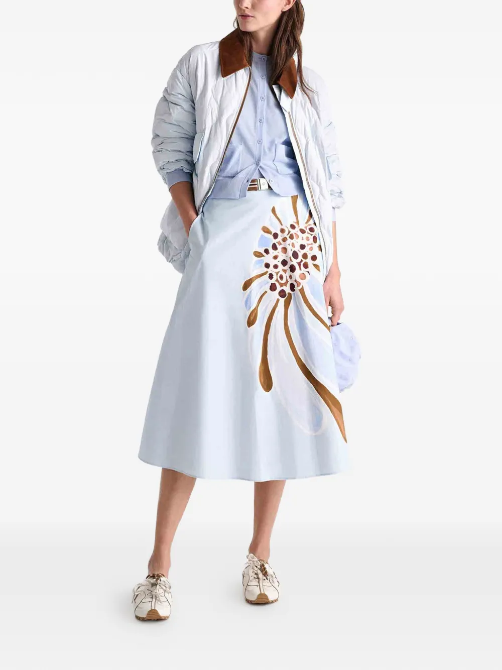 Dorothee Schumacher Midi-jurk met bloemenprint Blauw