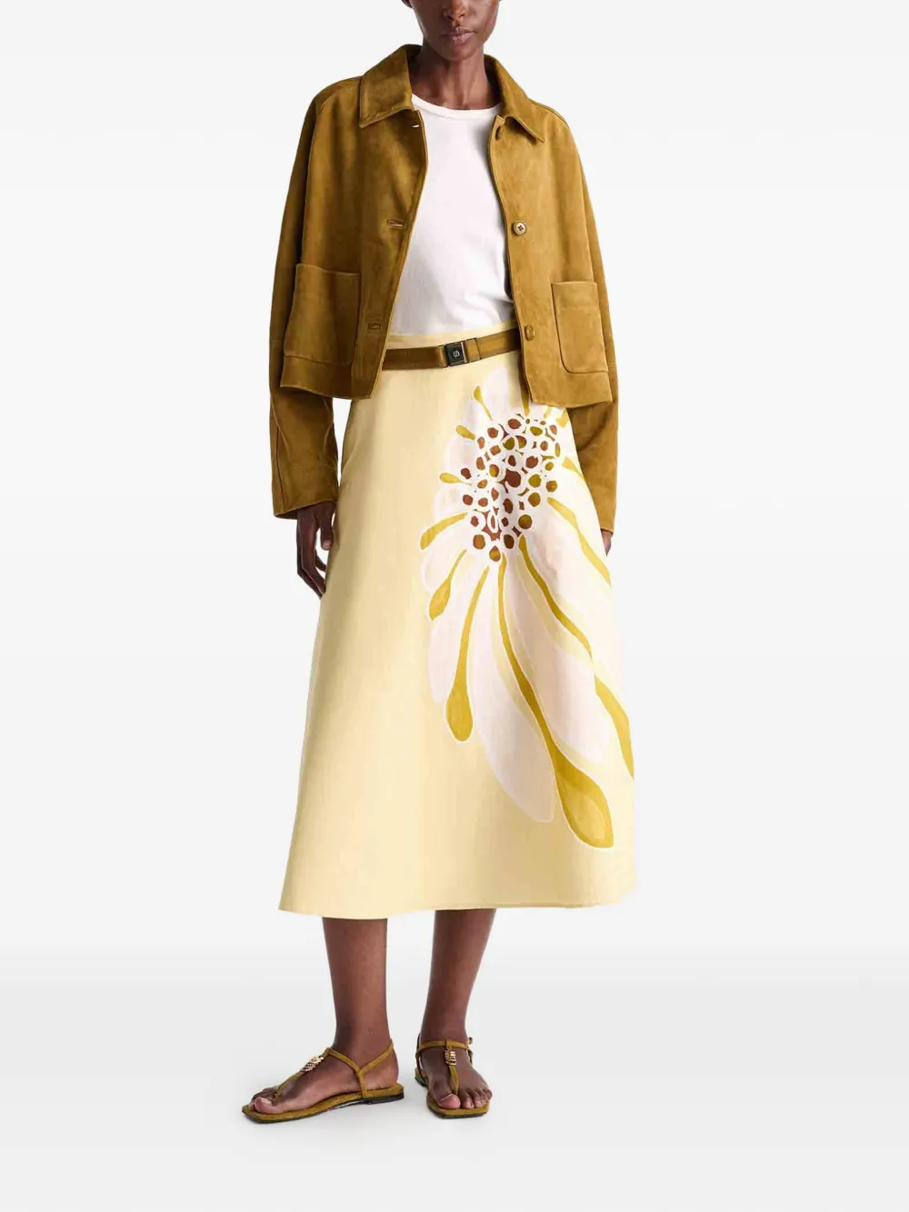  Dorothee Schumacher Falda Midi Con Estampado Floral - Amarillo 