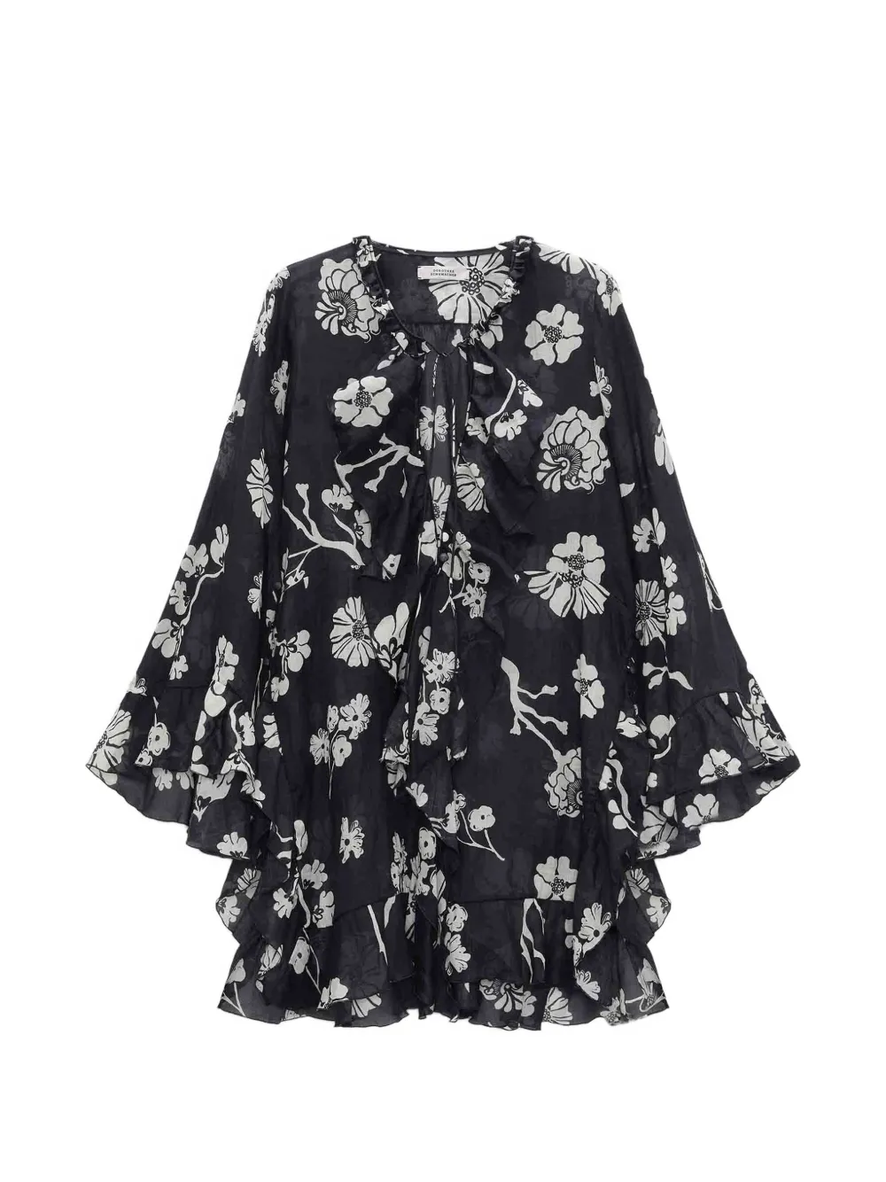 Dorothee Schumacher floral-print ruffled top - Nero