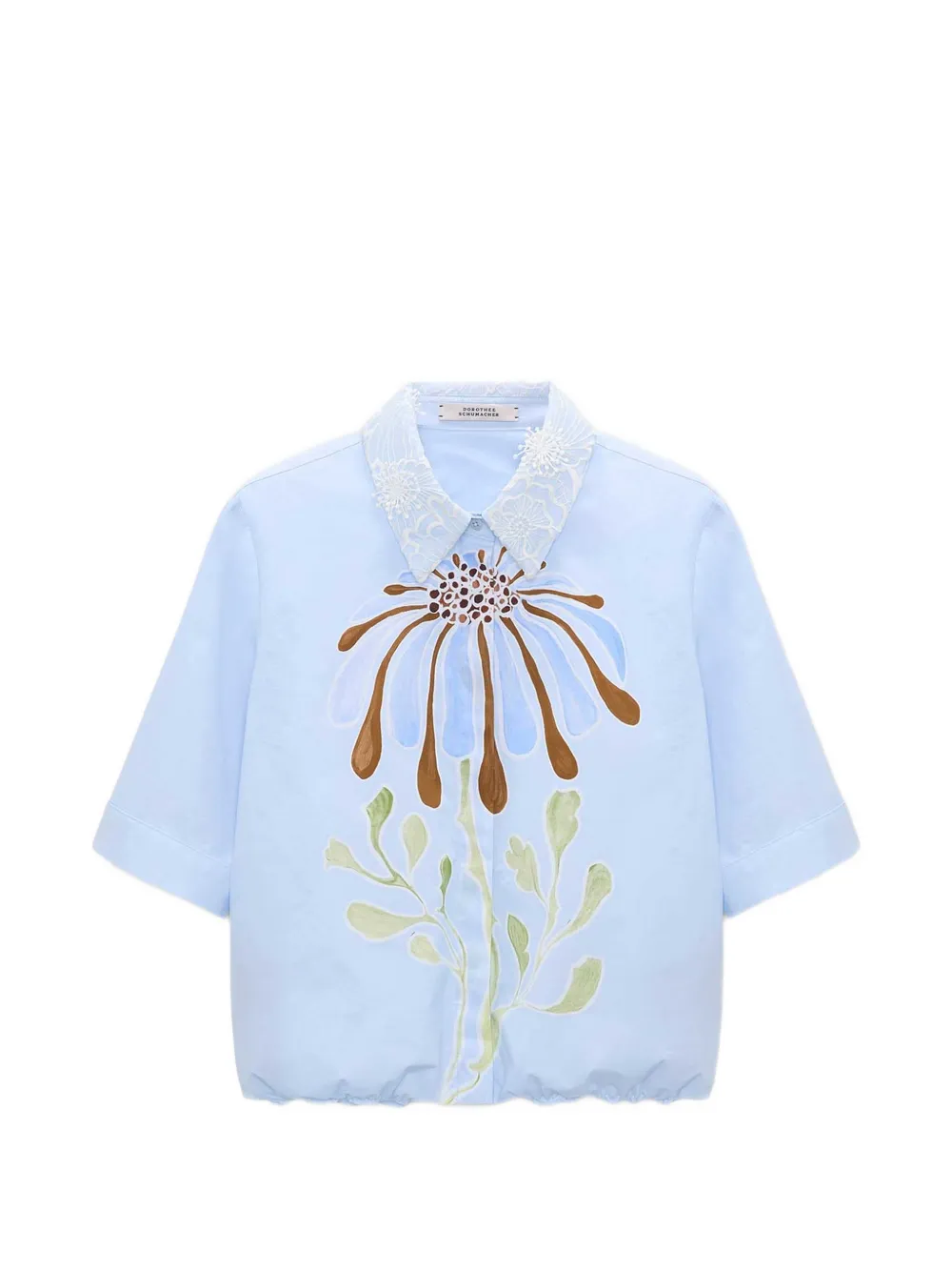 Dorothee Schumacher floral-print lace-detail shirt - Blu