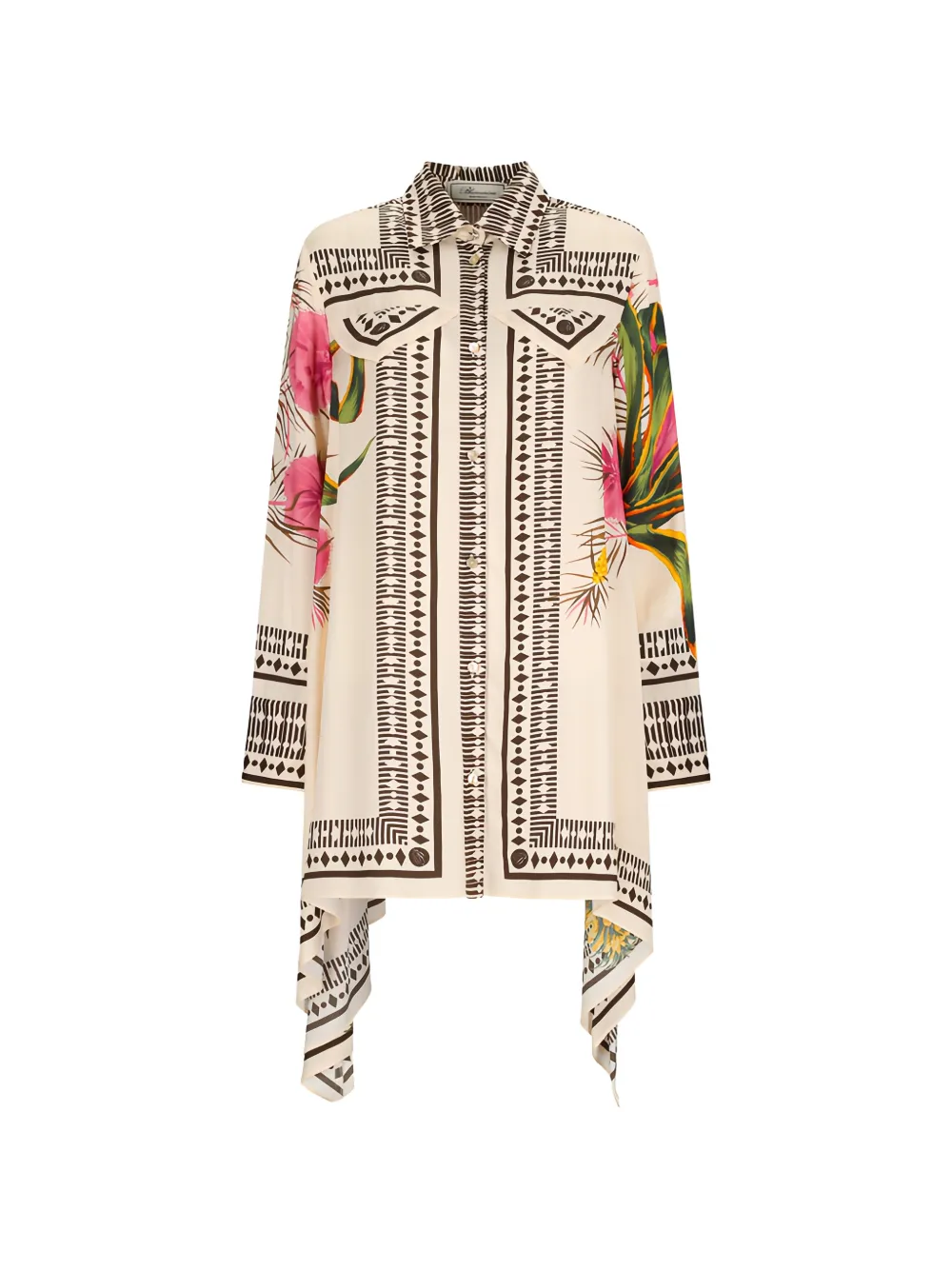 Blumarine print mini dress - Toni neutri