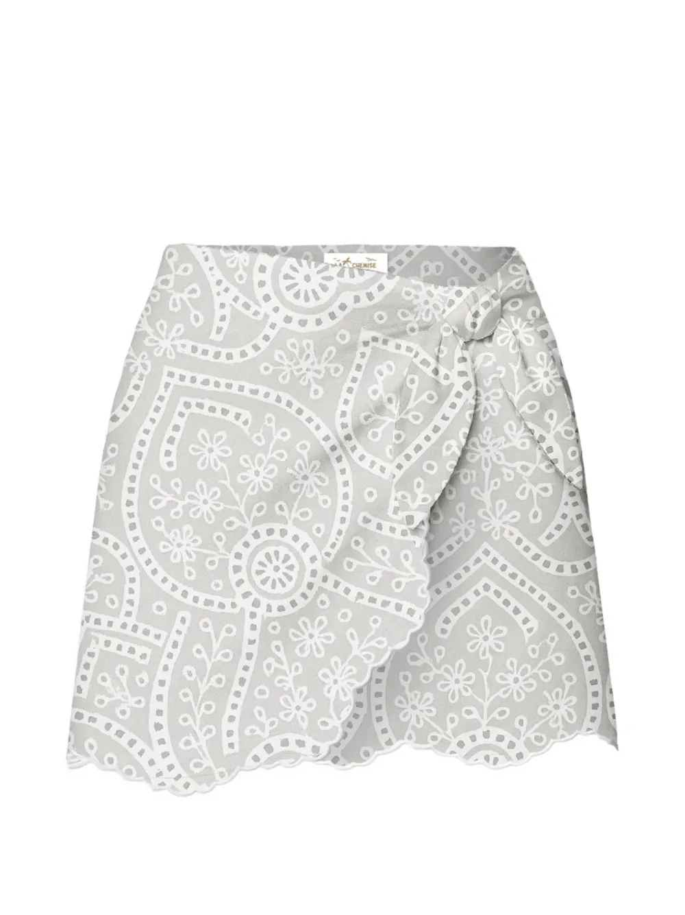 MC2 Saint Barth floral embroidered mini skirt - Grigio