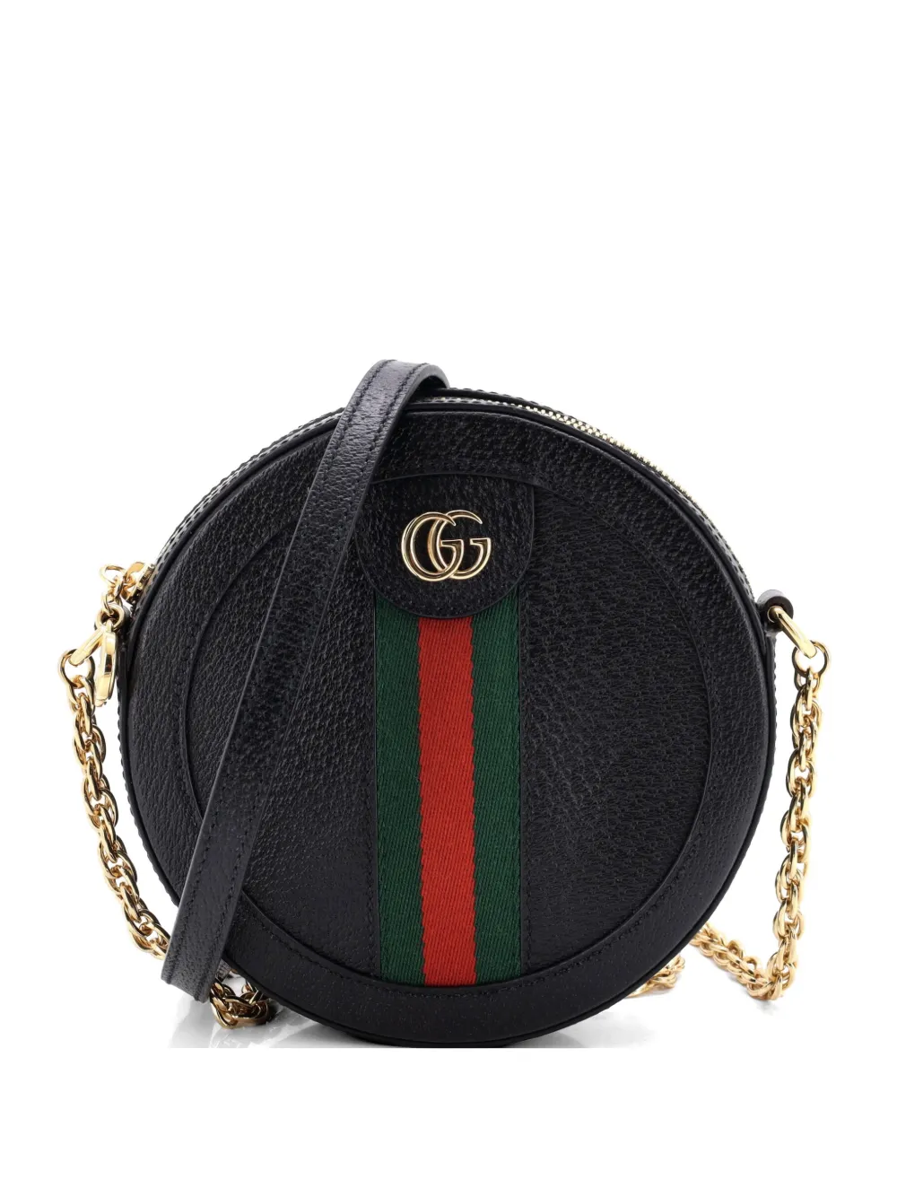 Gucci Pre-Owned Ophidia Round Shoulder Bag Leather Mini crossbody bag - Nero