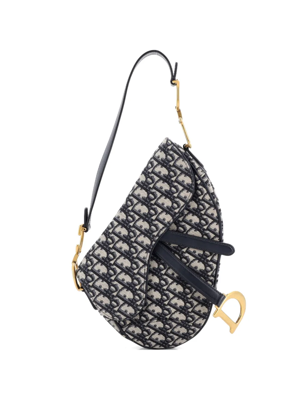 Christian Dior Pre-Owned Saddle Handbag Oblique Canvas Medium shoulder bag - Blu