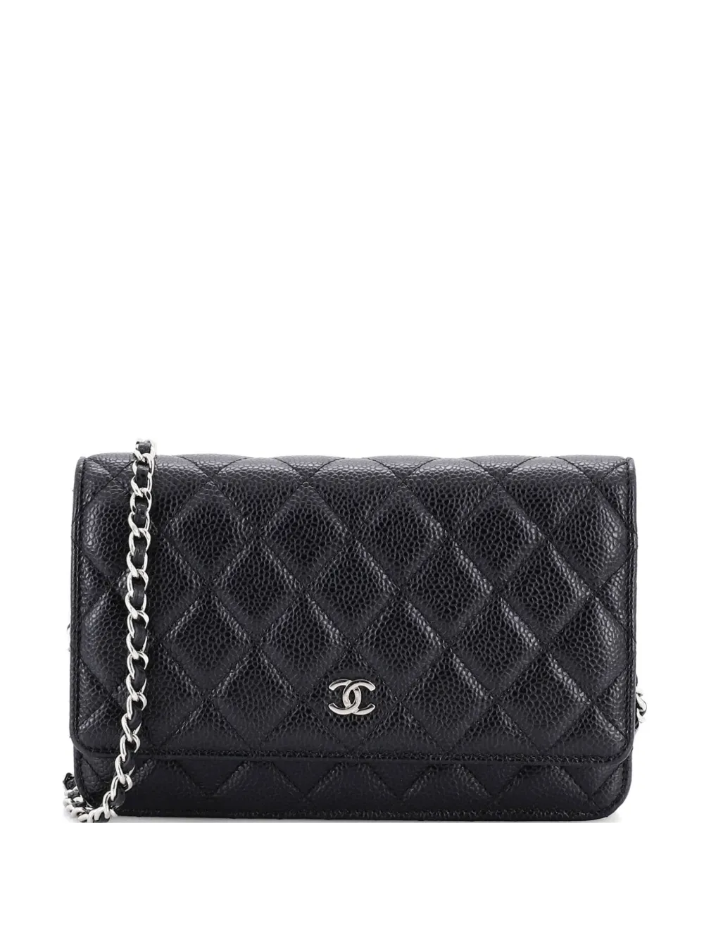 CHANEL Pre-Owned Wallet on Chain Quilted Caviar crossbody bag - Nero