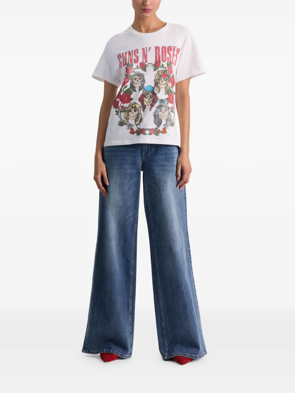 alice + olivia Alvera T-shirt met ronde hals Wit