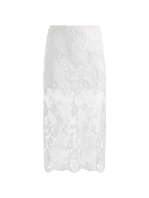 alice + olivia Medine embellished lace midi skirt