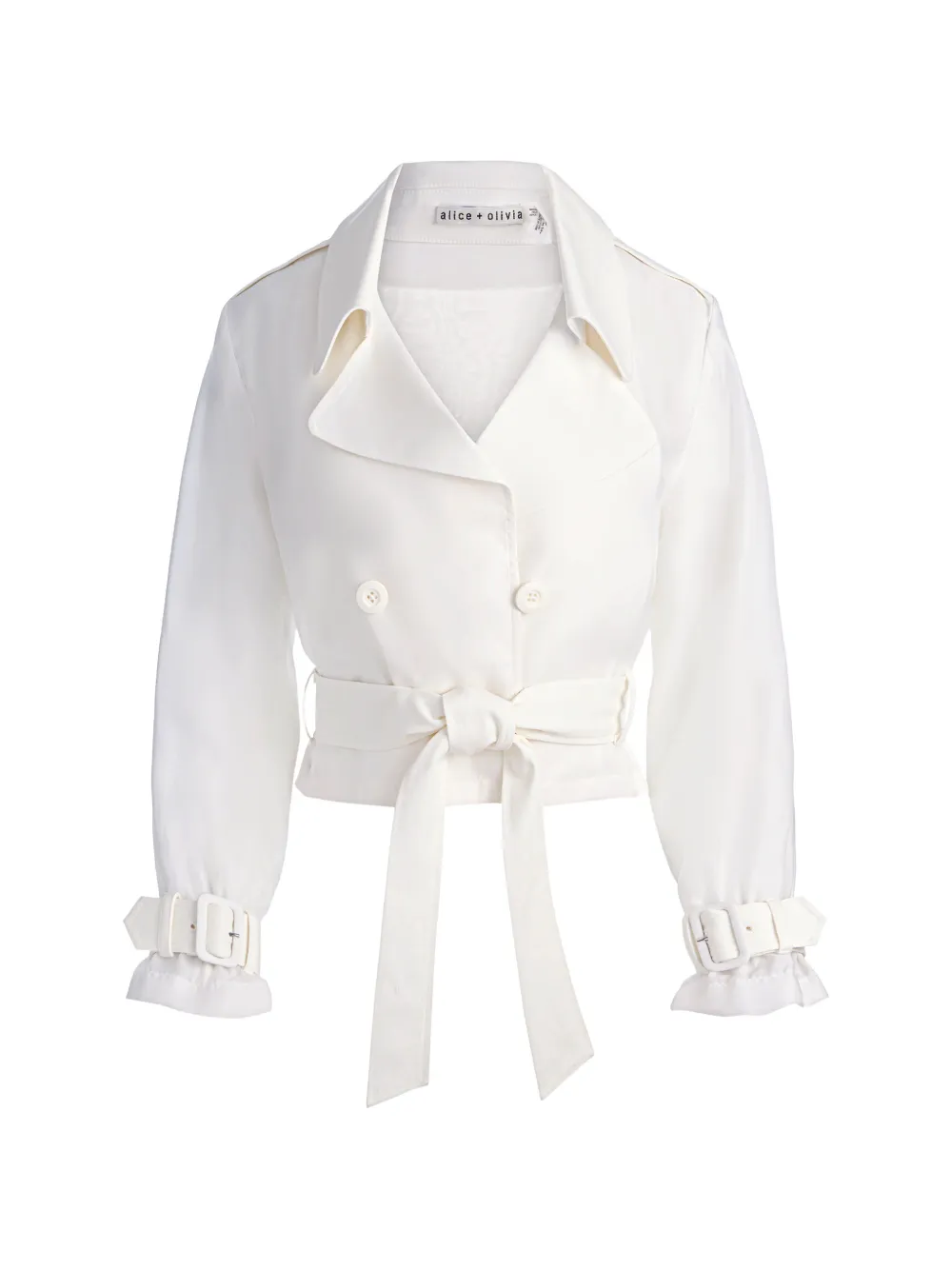 alice + olivia Giacca crop Keith con cintura - Bianco