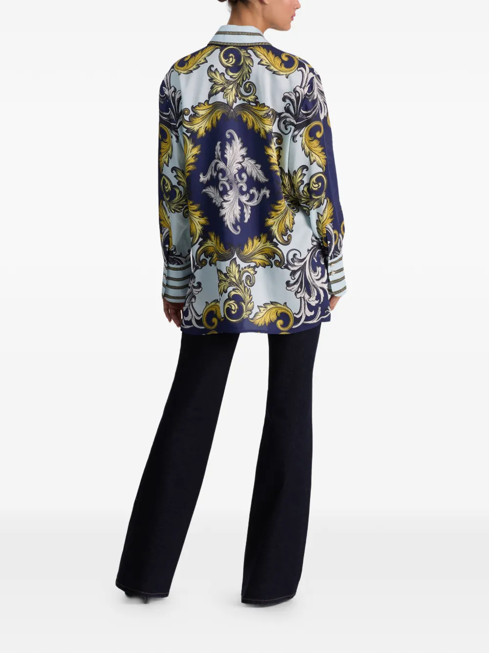 alice + olivia Lane blouse met barok-print Blauw