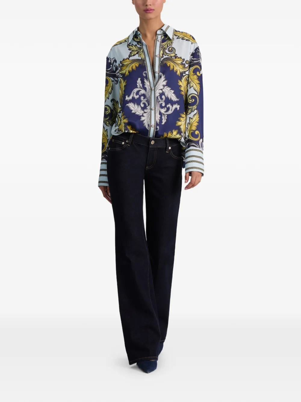 alice + olivia Lane blouse met barok-print Blauw