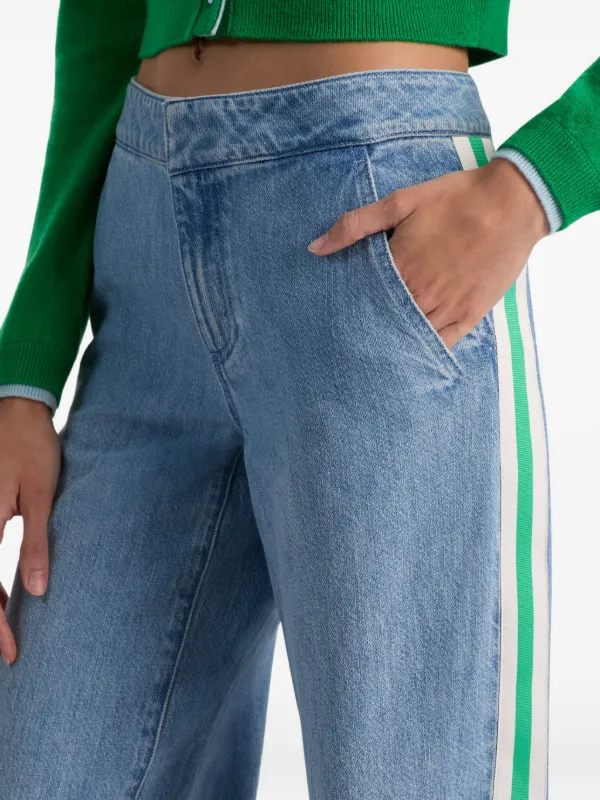Alice + Olivia Xander Stripe Jeans | Blue | FARFETCH