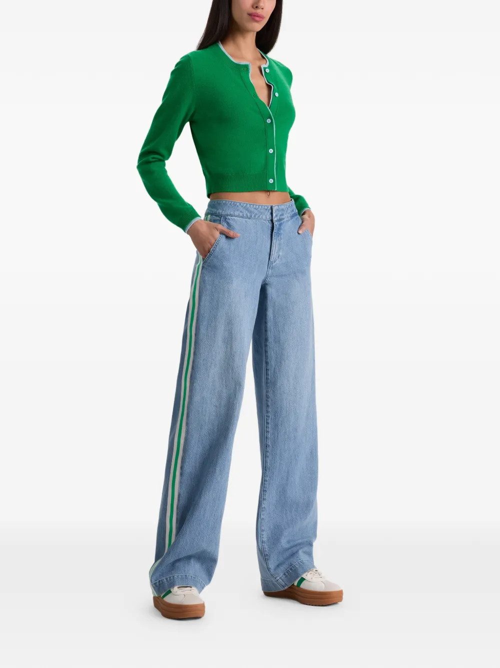alice + olivia Xander gestreepte jeans Blauw