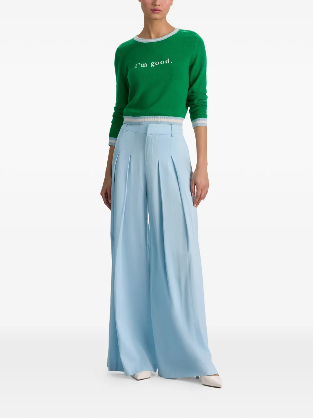  Alice + Olivia Blaire Pleated Trousers - Blue 