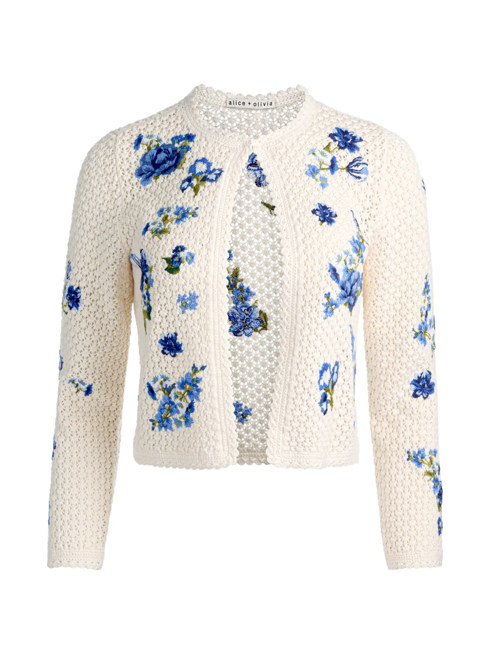 alice + olivia Anderson floral cardigan - Bianco