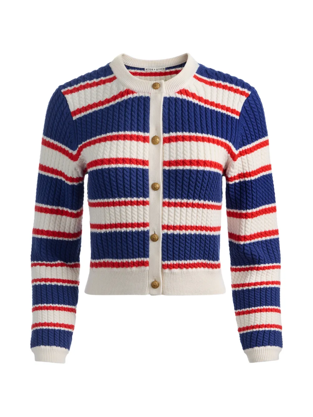 alice + olivia Dollie striped cardigan - Blu