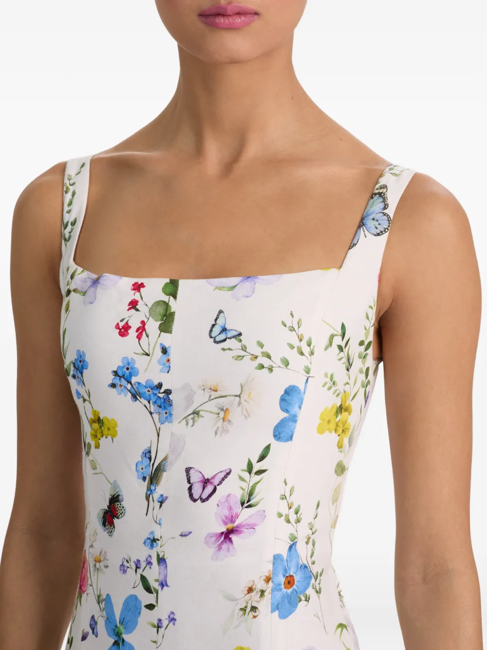 alice + olivia Polly flared midi-jurk Wit