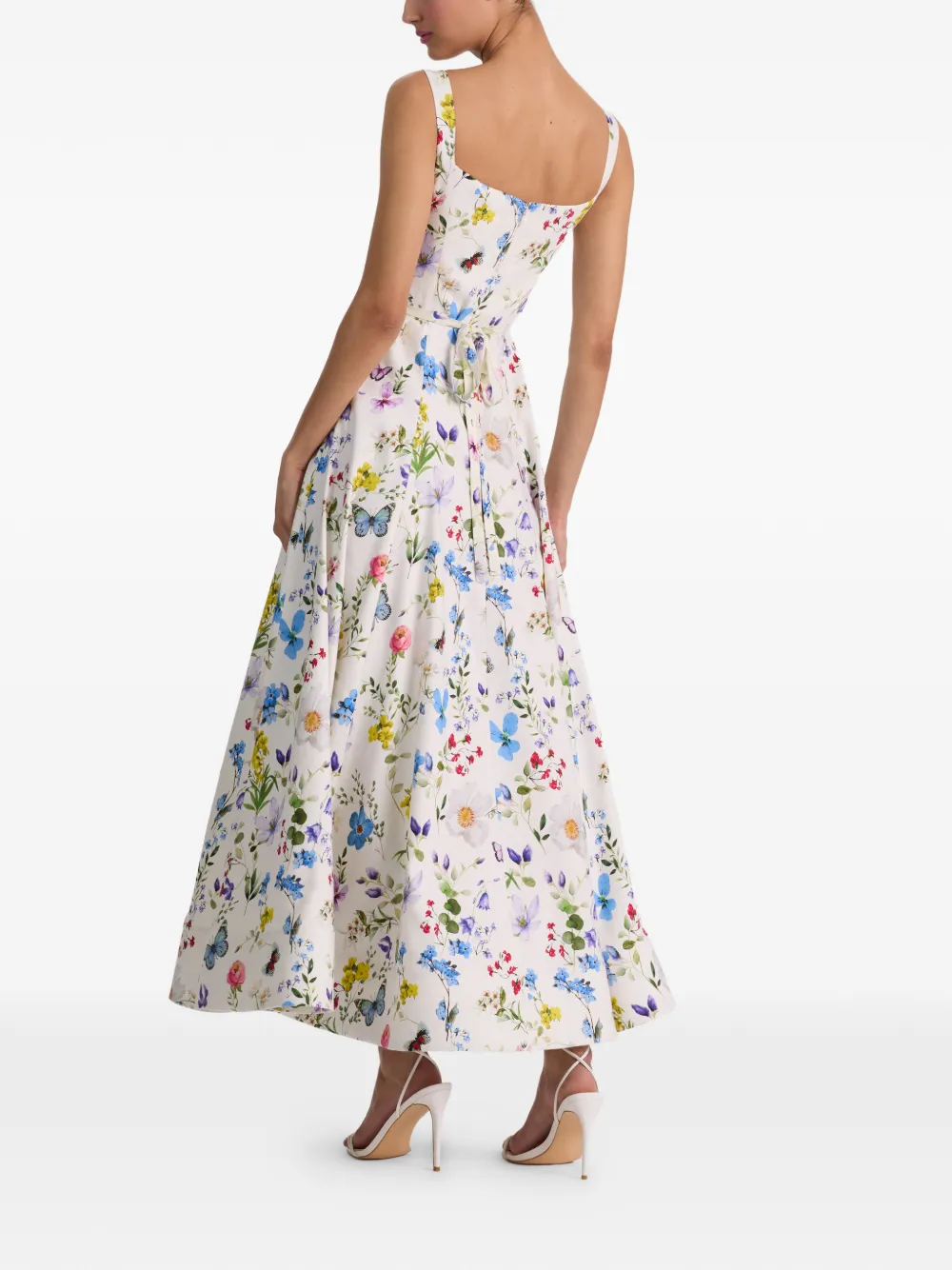 alice + olivia Polly flared midi-jurk Wit