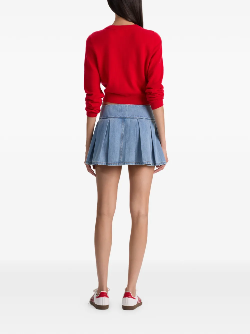 alice + olivia Amy denim plooirok Blauw