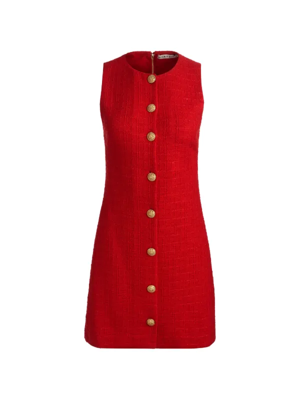 alice and olivia red mini dress VELIA MINI DRESS in PERFECT RUBY
