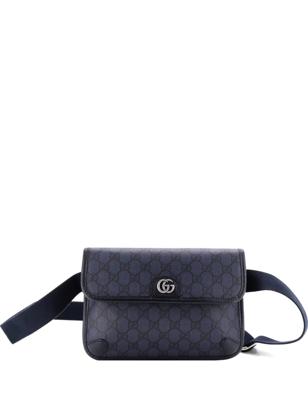 Gucci Pre-Owned Flap GG Coated Canvas with Leather belt bag - Blu