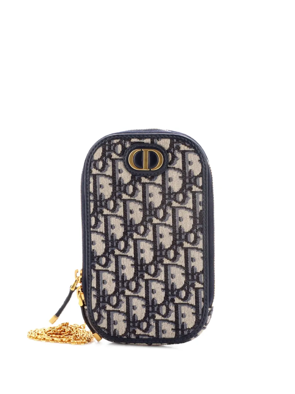 Christian Dior Pre-Owned 30 Montaigne Phone Holder on Chain Oblique Canvas crossbody bag - Blu