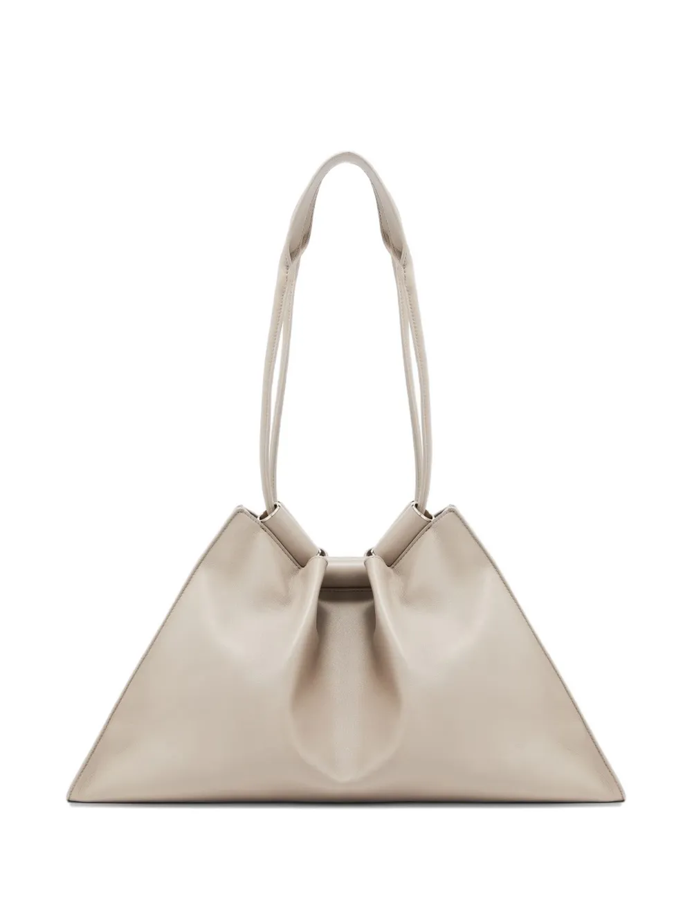 Giorgio Armani gathered-detail leather shoulder bag - Toni neutri