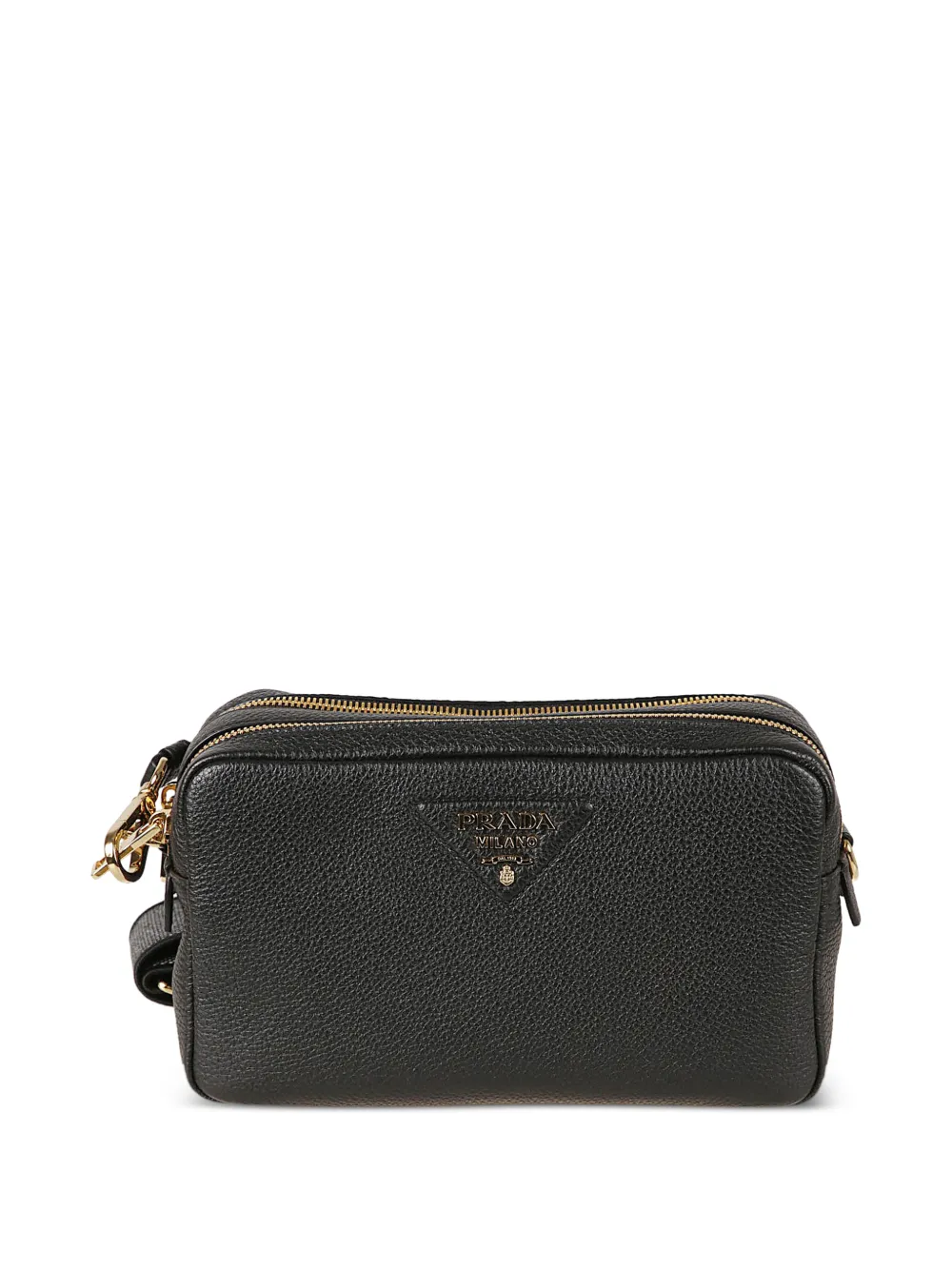 Prada Borsa a spalla media con logo - Nero