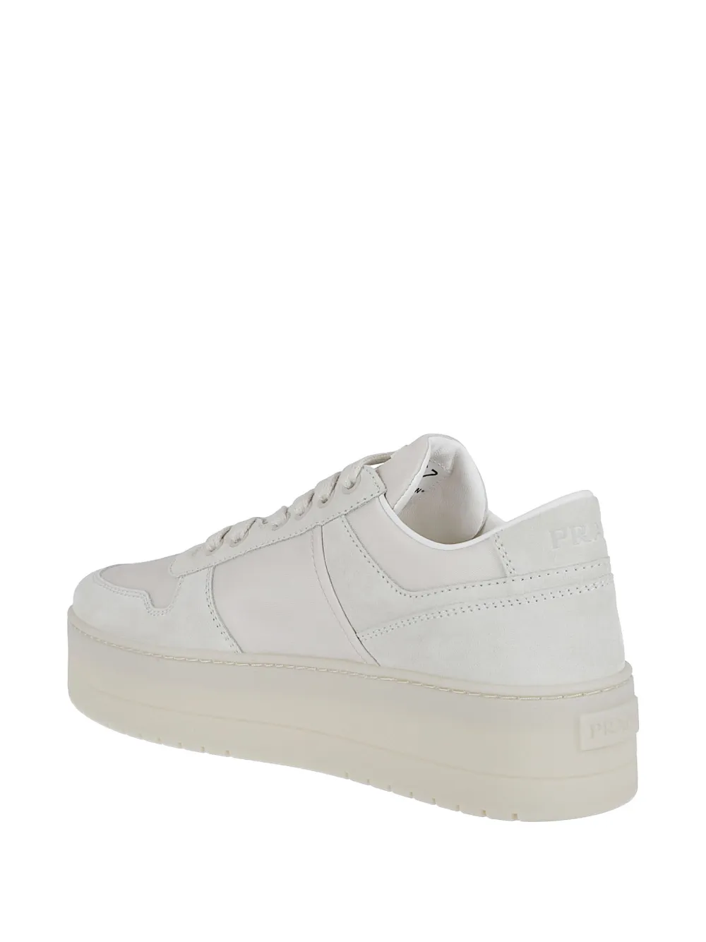 Prada Downtown Bold sneakers met logoplakkaat Beige