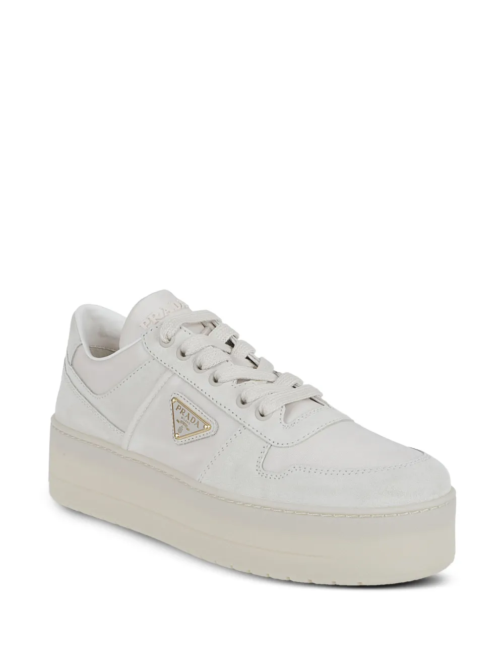  Prada Downtown Bold Logo-plaque Sneakers - Neutrals 