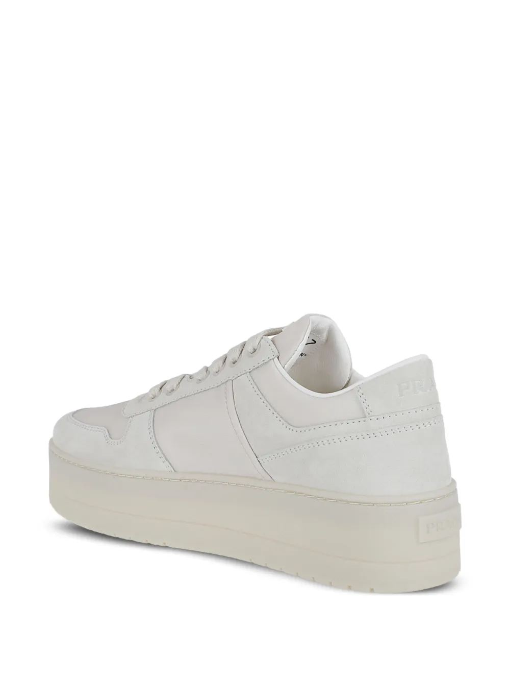  Prada Downtown Bold Logo-plaque Sneakers - Neutrals 