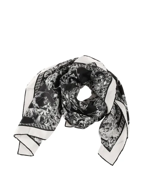 Alexander McQueen floral chain silk scarf
