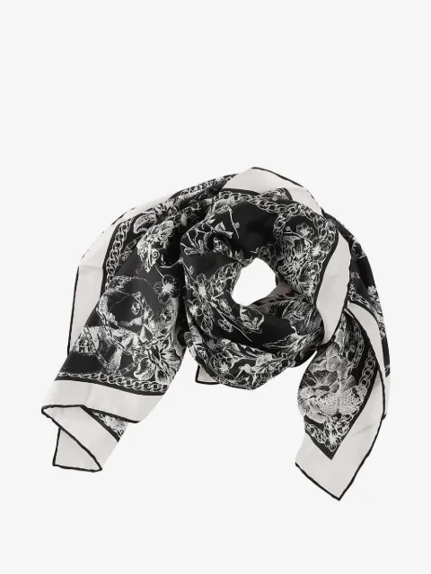 Alexander McQueen floral chain silk scarf