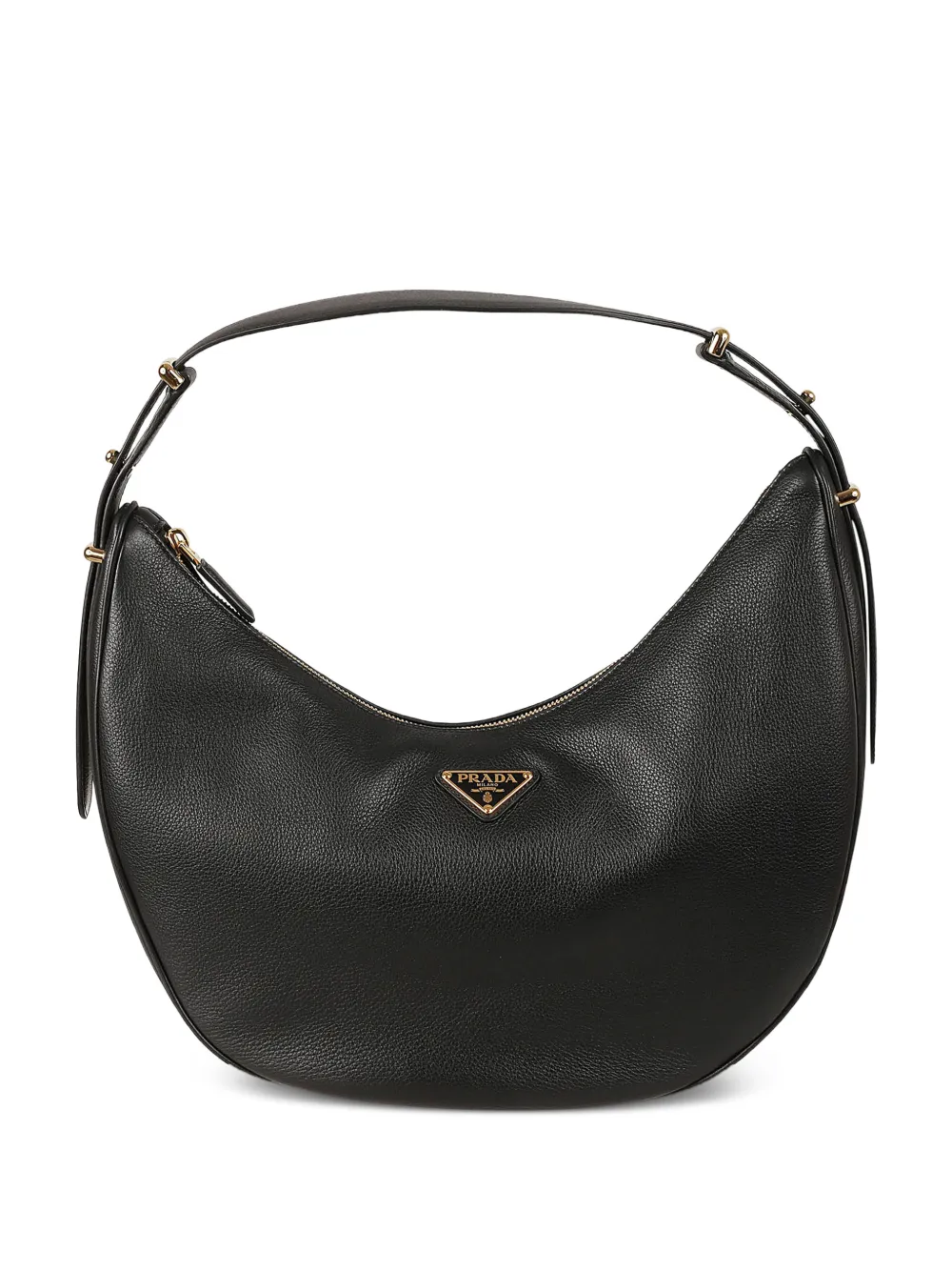 Prada Borsa a spalla con finitura in rilievo - Nero