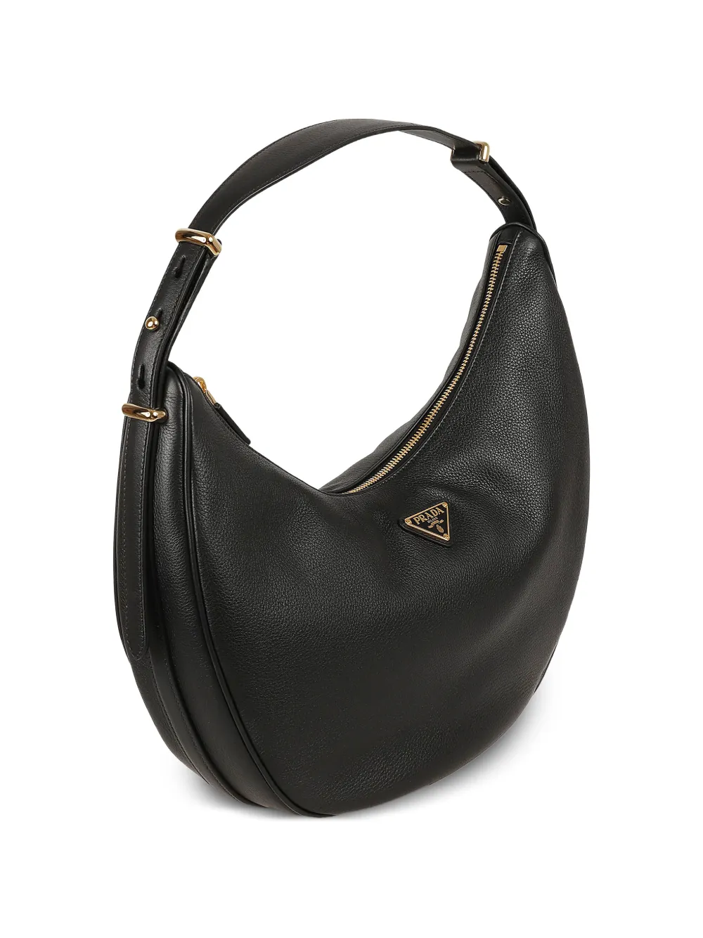 Prada Textured Shoulder Bag In Black