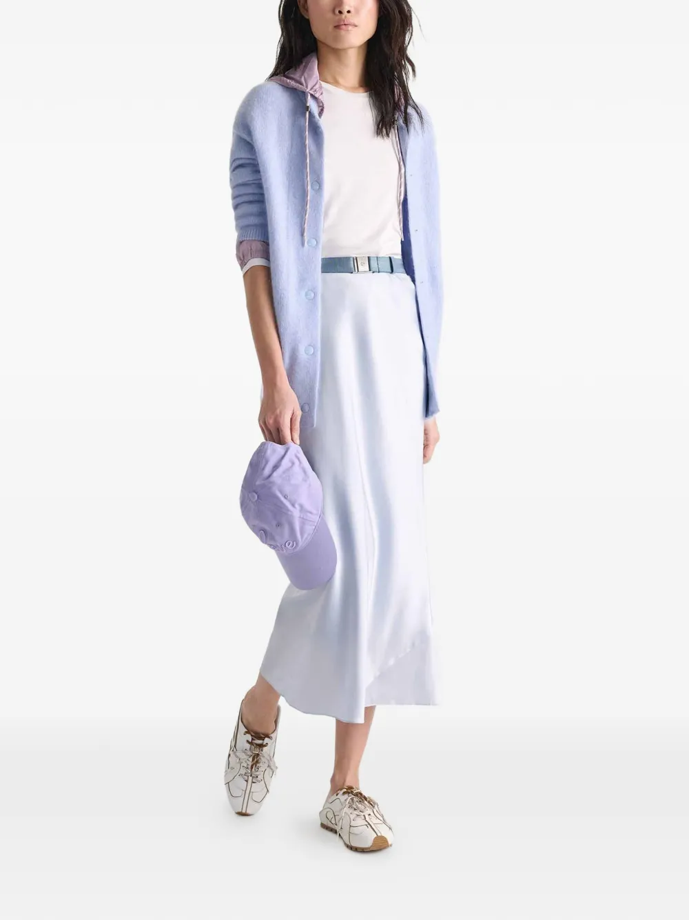 Dorothee Schumacher SENSE OF SHINE rok met satijnen afwerking en vlakken Blauw