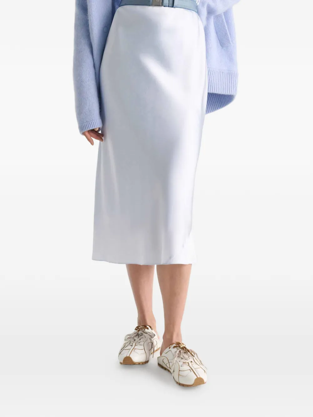Dorothee Schumacher SENSE OF SHINE rok met satijnen afwerking en vlakken Blauw