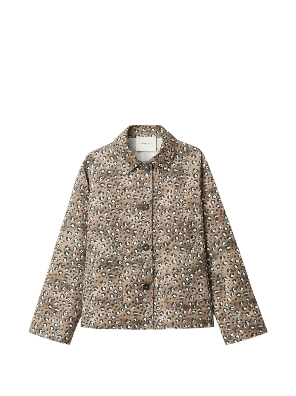Lafayette 148 A-line leopard-print oversized shirt - Neutrals