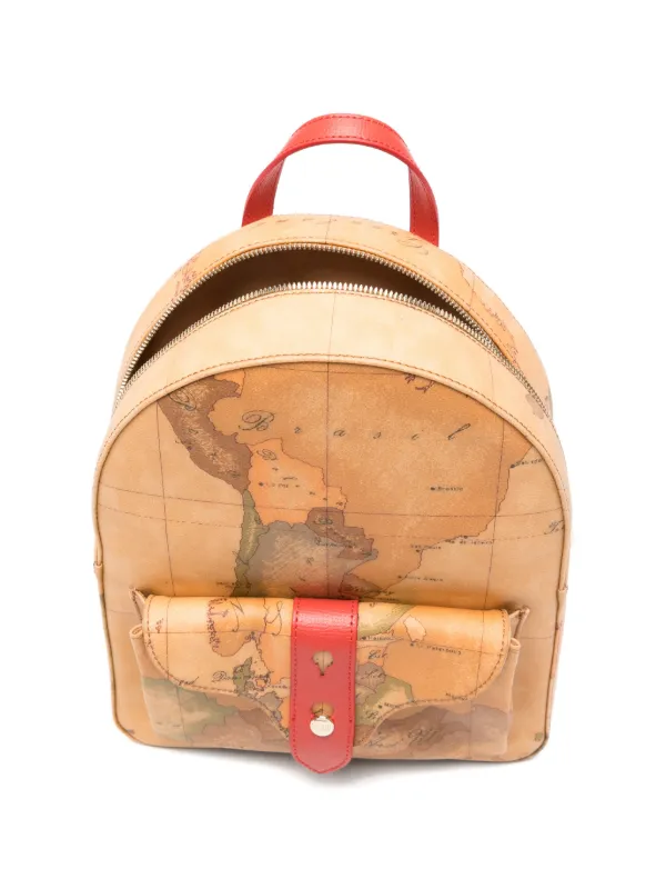 ALVIERO MARTINI 1° CLASSE map-print Backpack | Neutrals 