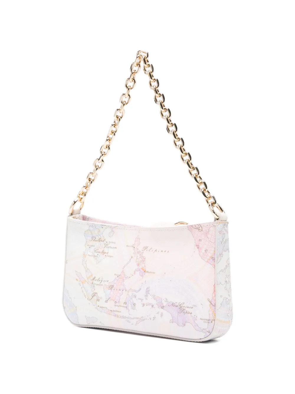  Alviero Martini 1° Classe Chain Map Print Clutch Bag - Neutrals 