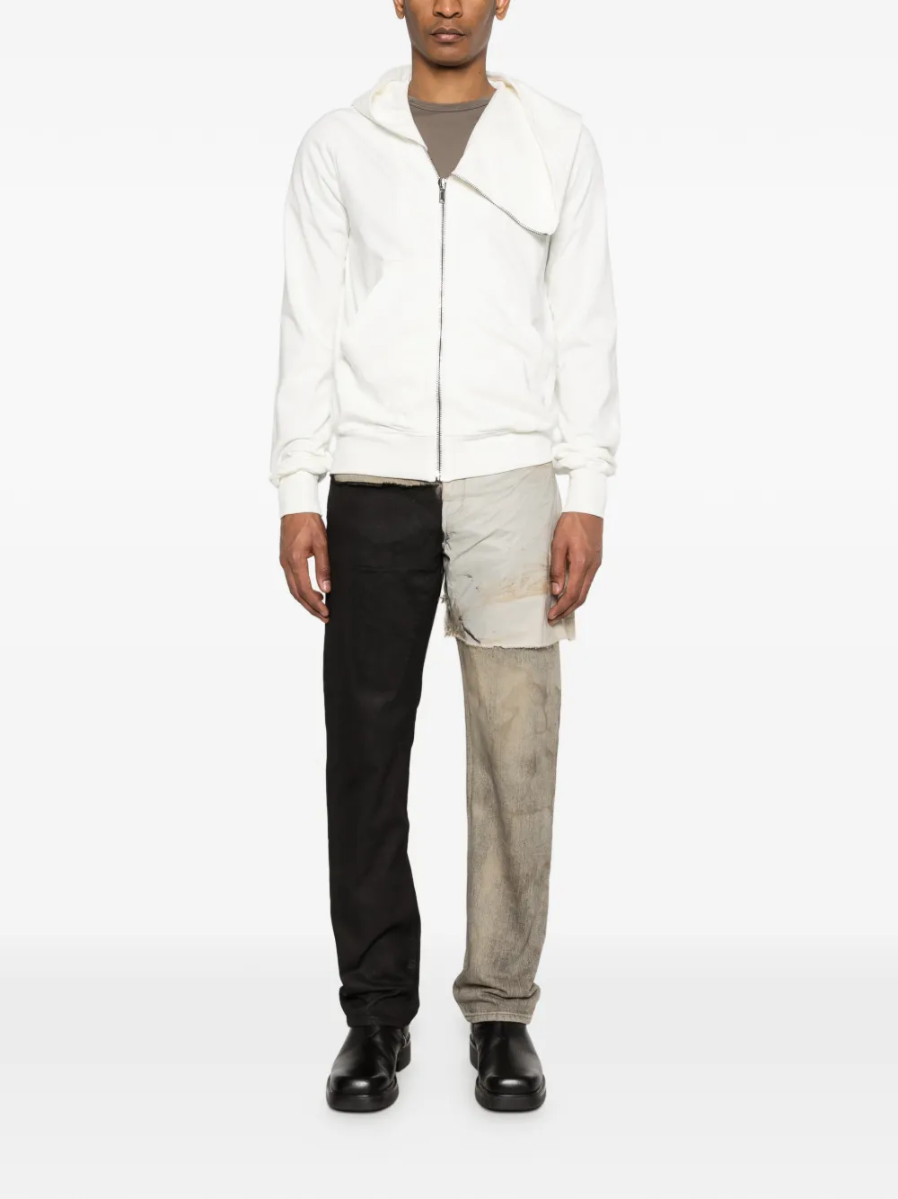 Mountain wide collar zip-up Hoodie