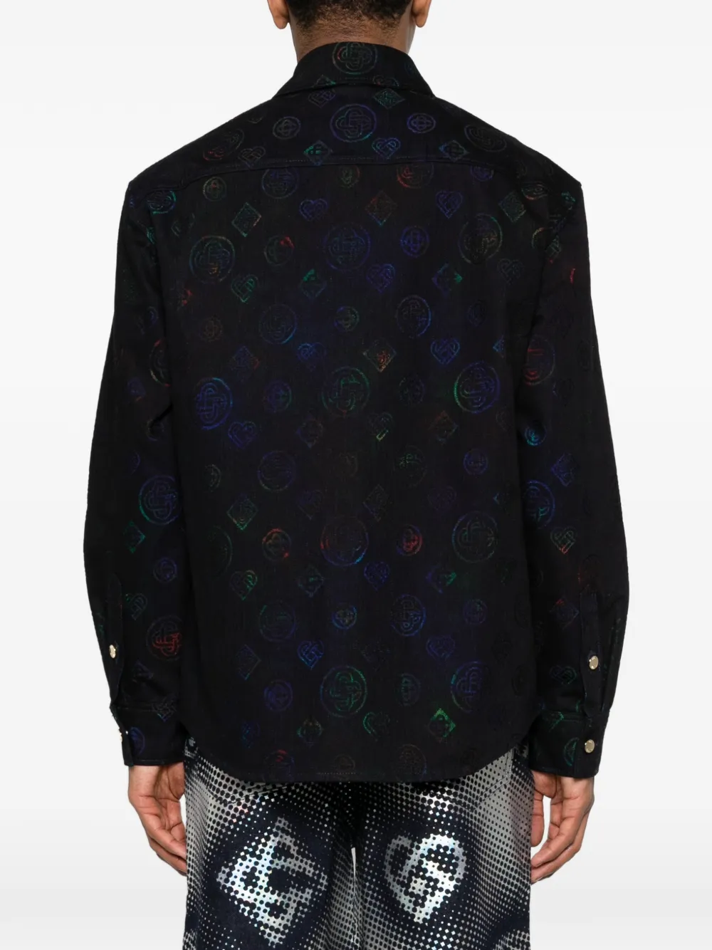 Casablanca Denim overhemd met logopatroon Zwart