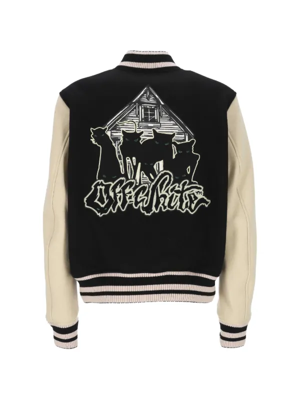 Off-White Embroidered Varsity Jacket | Black | FARFETCH