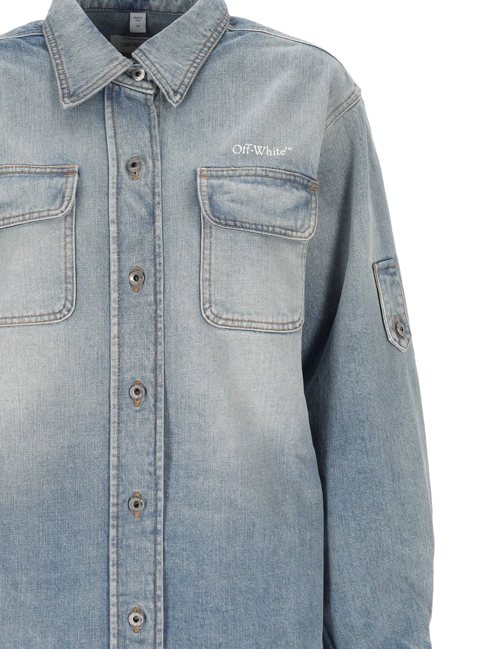  Off-white Buttoned Pocket Shirt - Blue 
