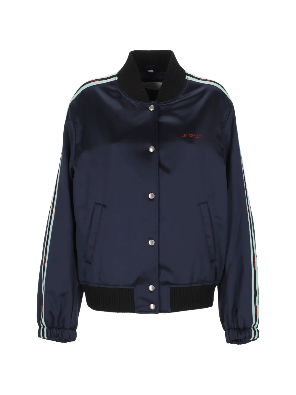 Off-White striped bomber jacket - Blu