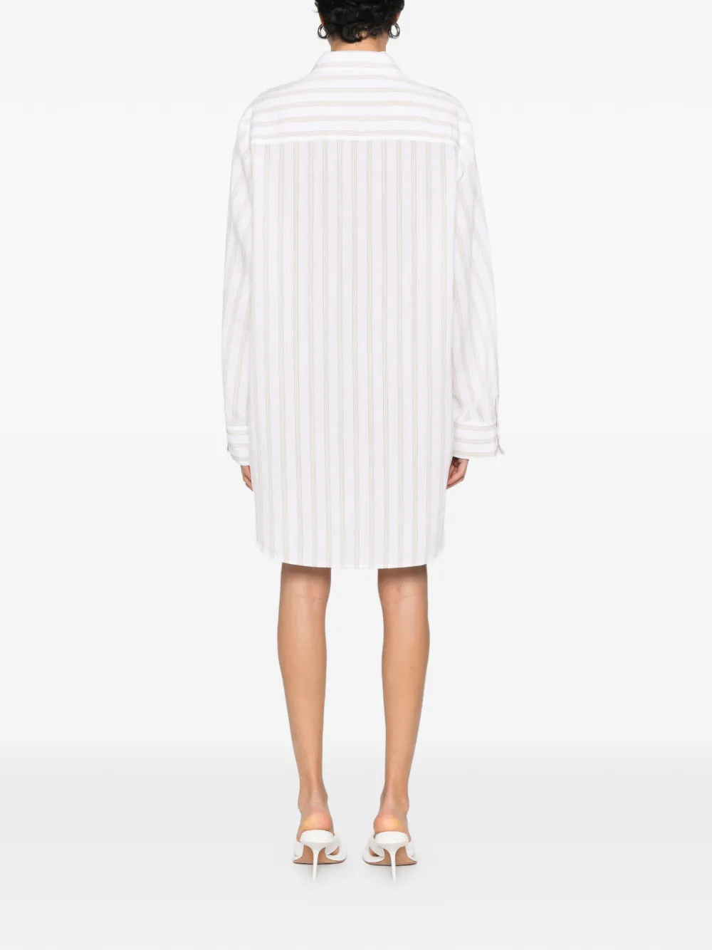Off-White Gestreepte mini-jurk met zakken Wit