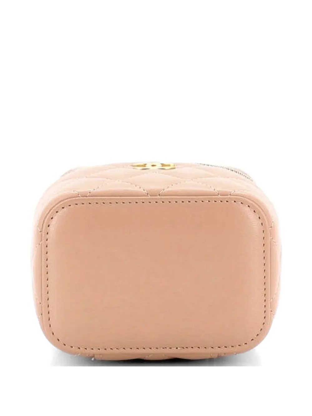 Classic Top Handle Vanity Case With Chain Quilted Lambskin Mini Crossbody Bag