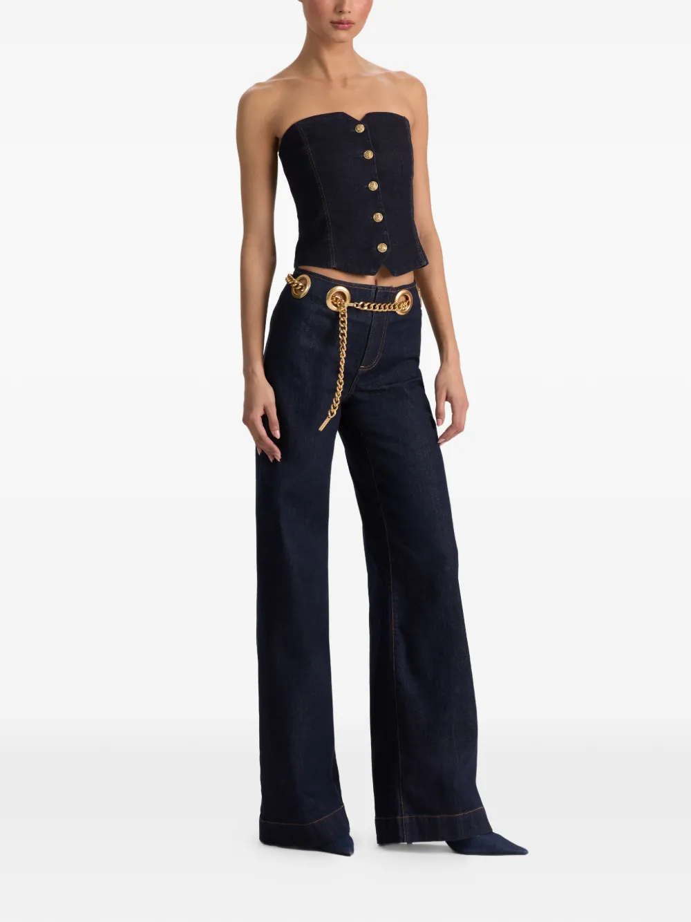  Alice + Olivia Vaqueros Jasper Con Cadena - Azul 