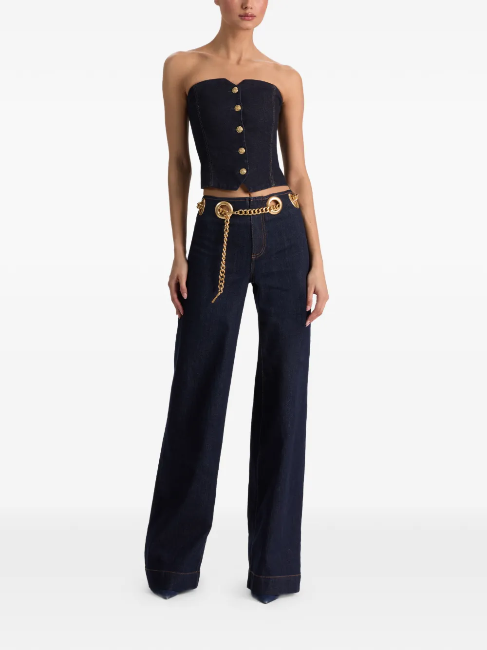  Alice + Olivia Vaqueros Jasper Con Cadena - Azul 