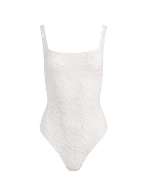 alice + olivia Annika lace square-neck bodysuit
